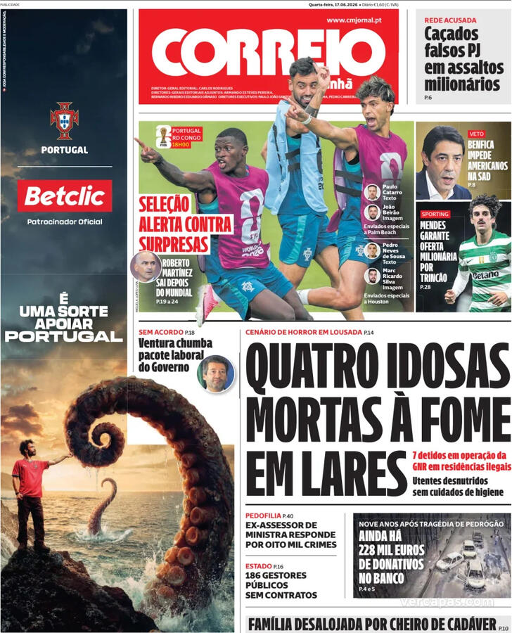 Capa Correio da Manh� - 2026-06-17