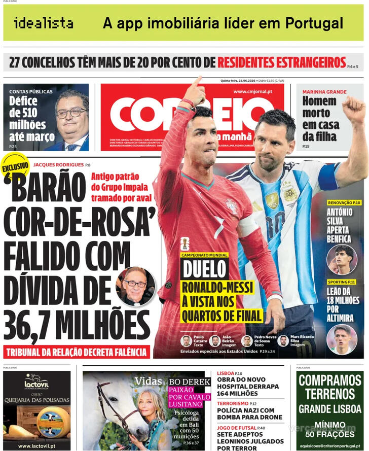 Capa Correio da Manh� - 2026-06-25