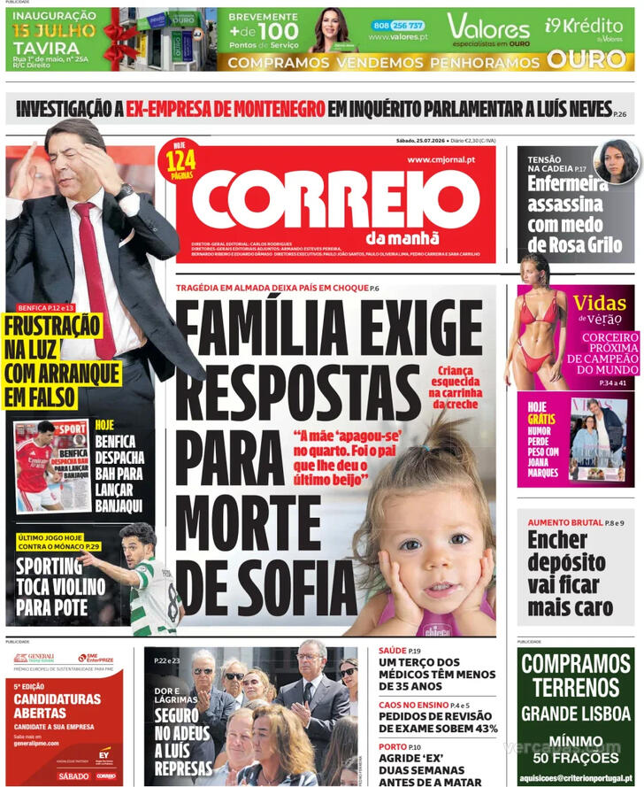 Capa do jornal Correio da Manhã