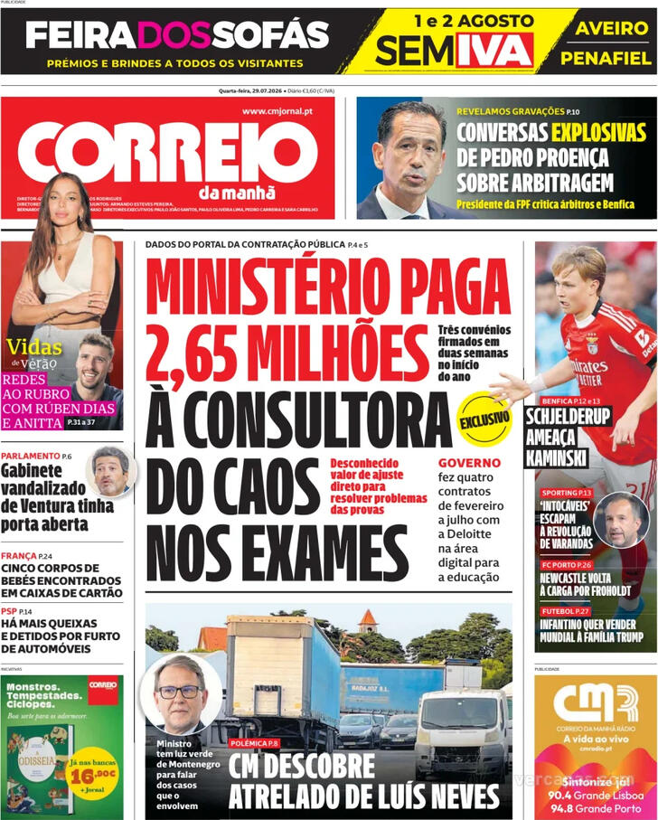 Capa do jornal Correio da Manhã