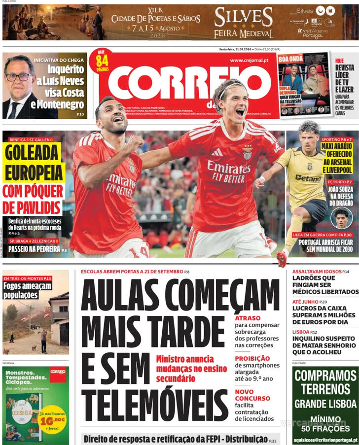 Capa do jornal Correio da Manhã
