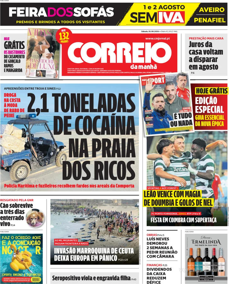 Capa do jornal Correio da Manhã
