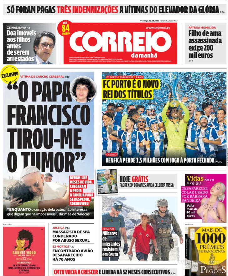 Capa do jornal Correio da Manhã