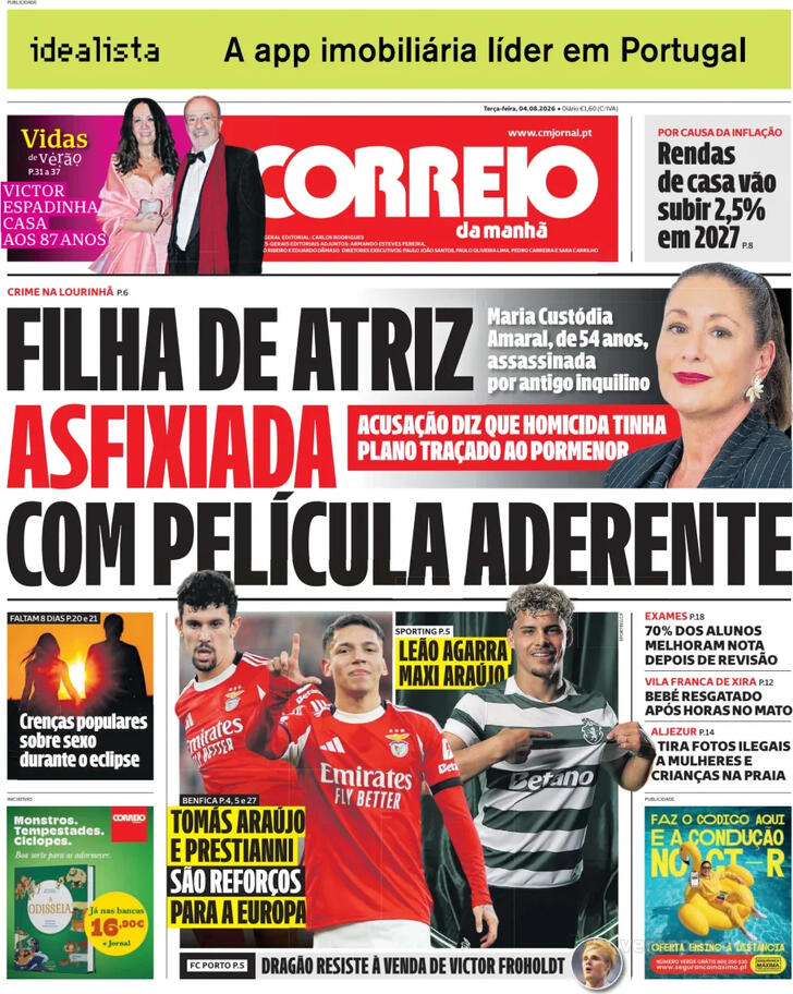 Capa do jornal Correio da Manhã