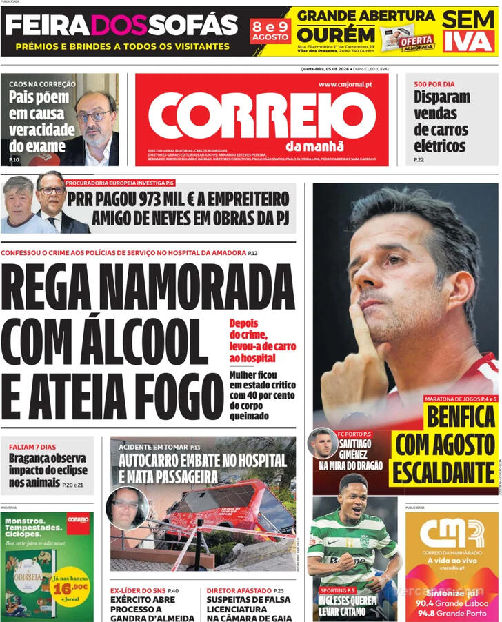 Capa do jornal Correio da Manhã