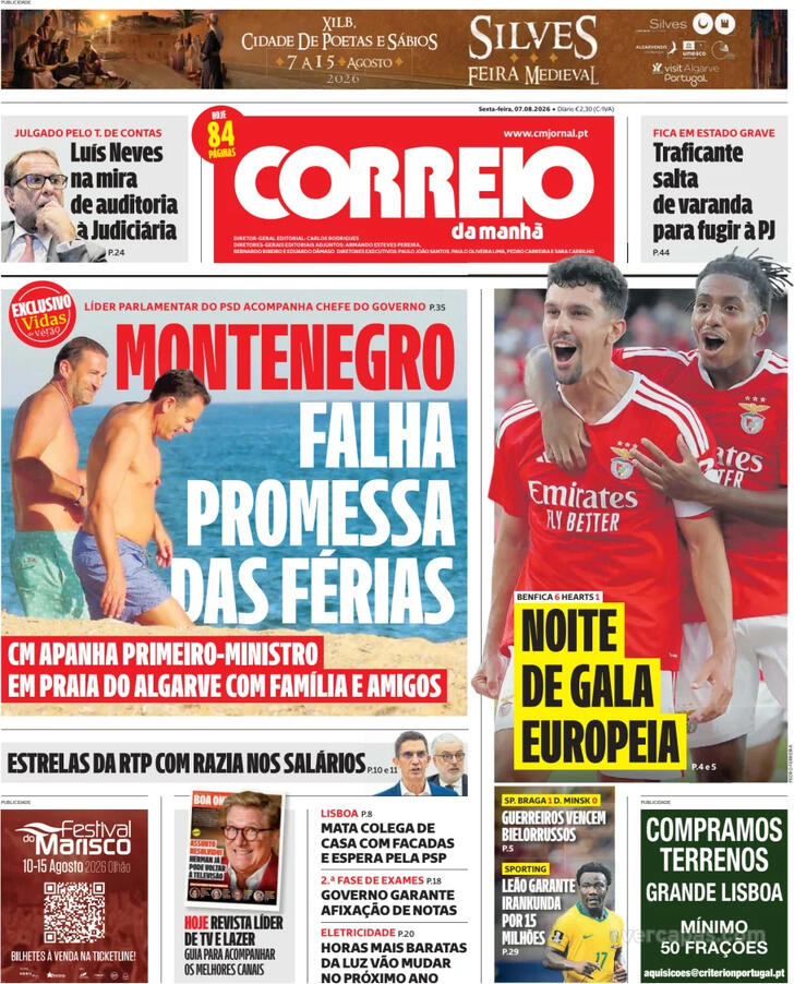 Capa do jornal Correio da Manhã