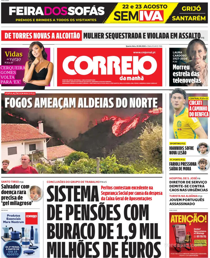 Capa do jornal Correio da Manhã