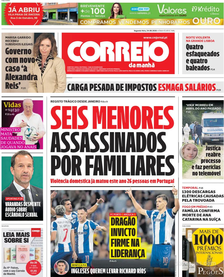 Capa do jornal Correio da Manhã