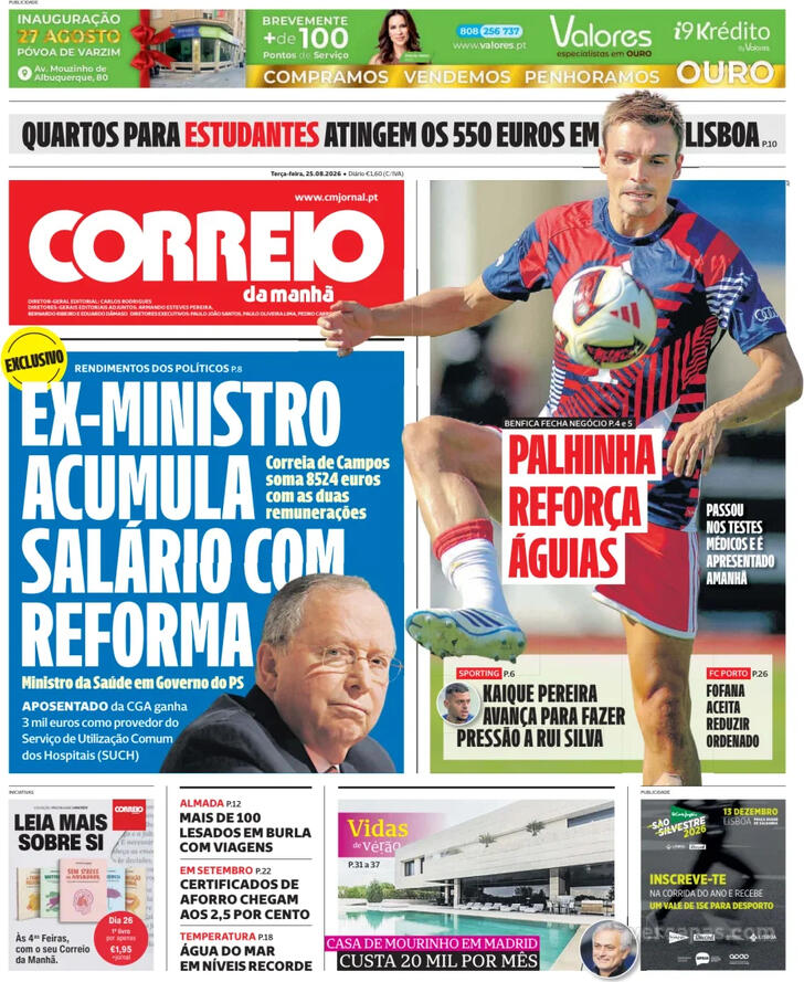 Capa do jornal Correio da Manhã