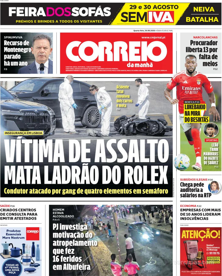Capa do jornal Correio da Manhã