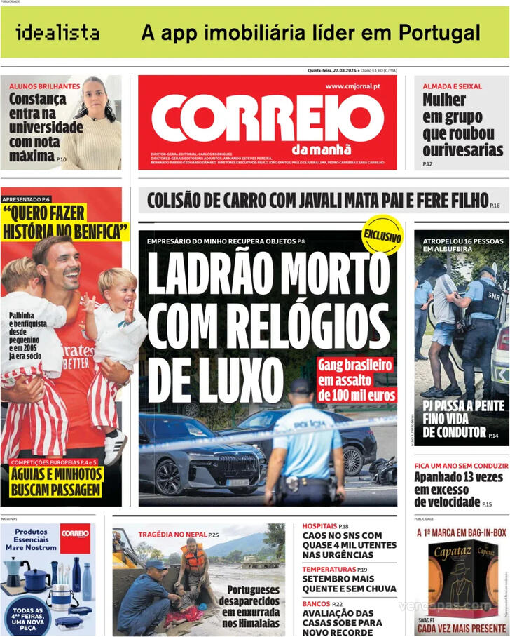 Capa do jornal Correio da Manhã