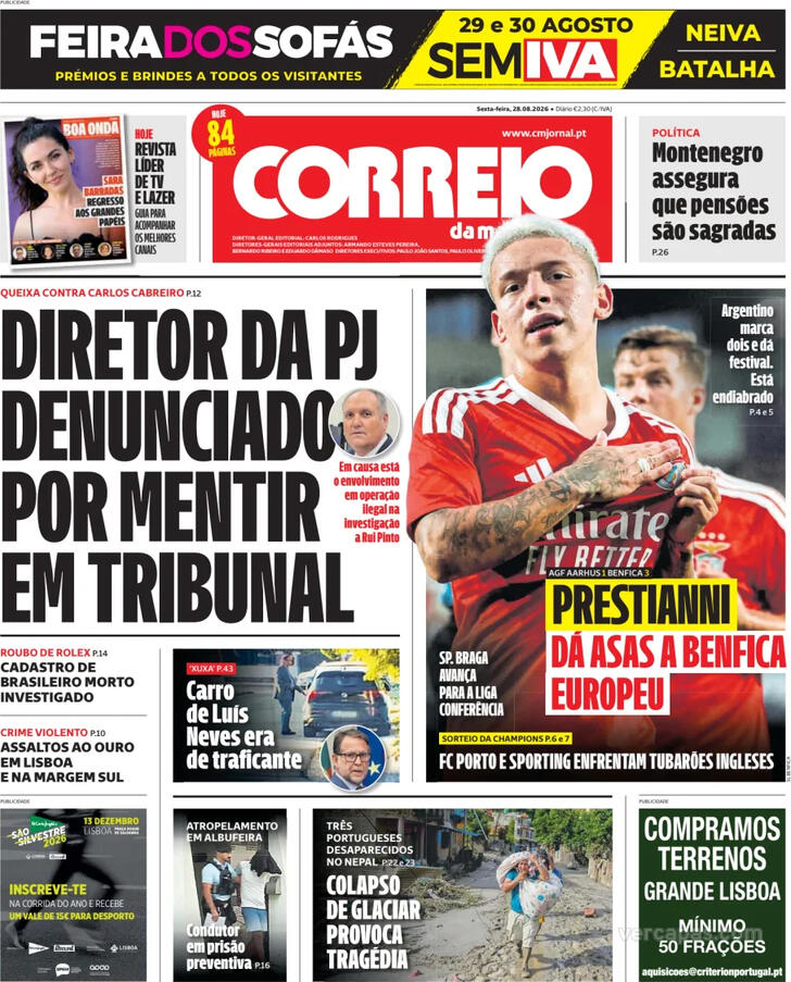 Capa do jornal Correio da Manhã