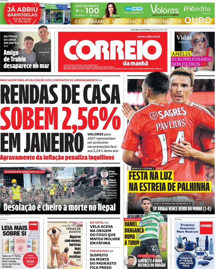 Capa do jornal Correio da Manhã