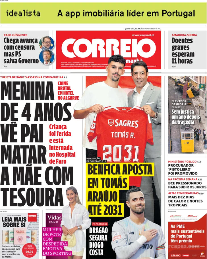 Capa do jornal Correio da Manhã