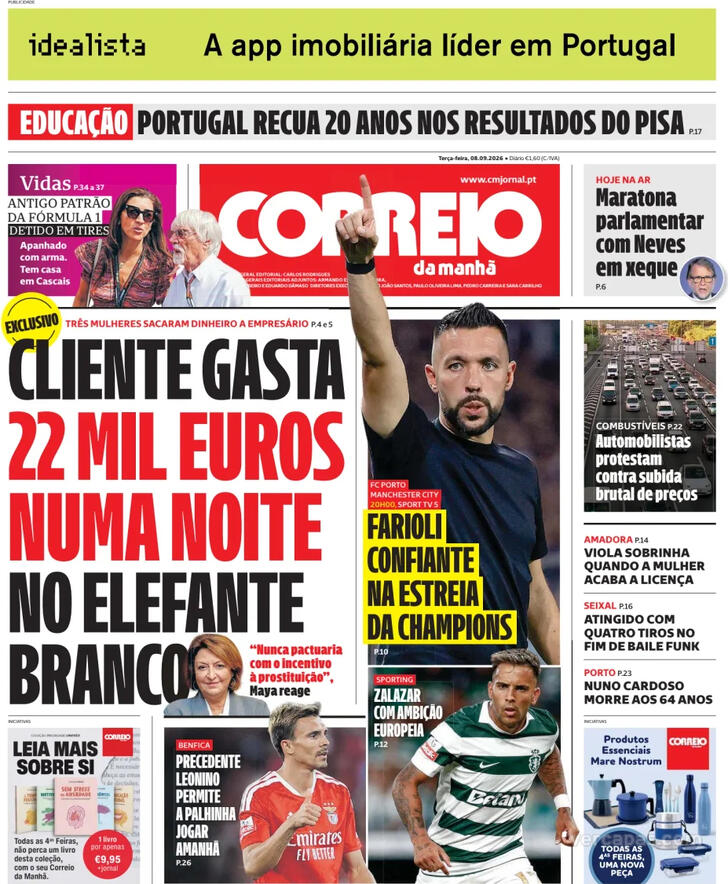 Capa do jornal Correio da Manhã