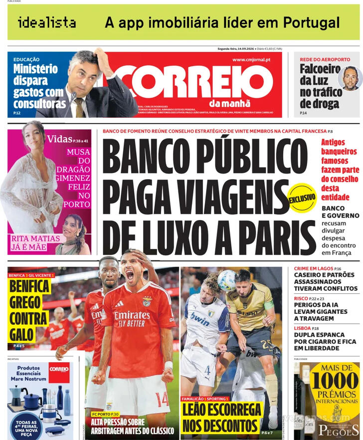 Capa do jornal Correio da Manhã