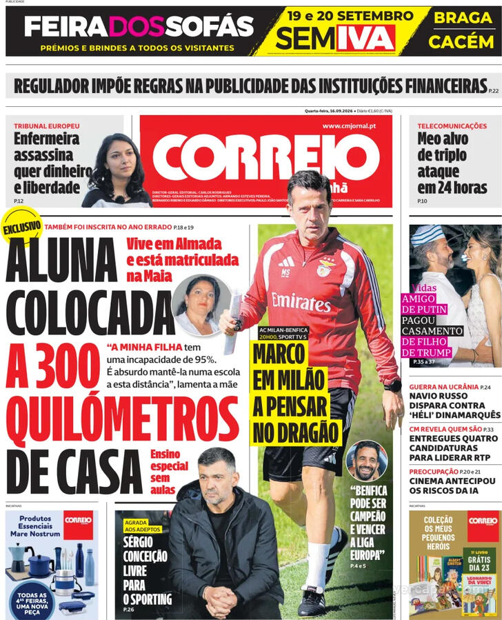 Capa do jornal Correio da Manhã