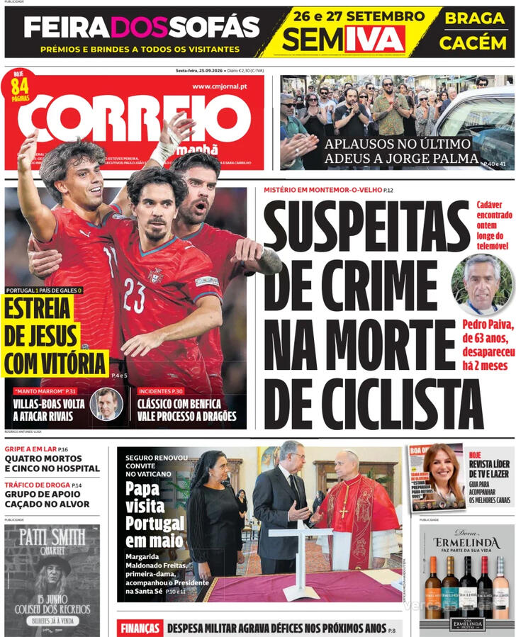 Capa do jornal Correio da Manhã