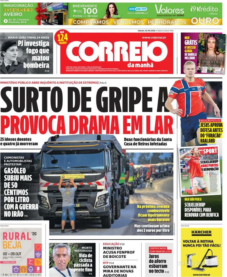 Capa Correio da Manh� - 2026-09-26