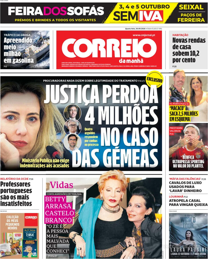 Capa do jornal Correio da Manhã
