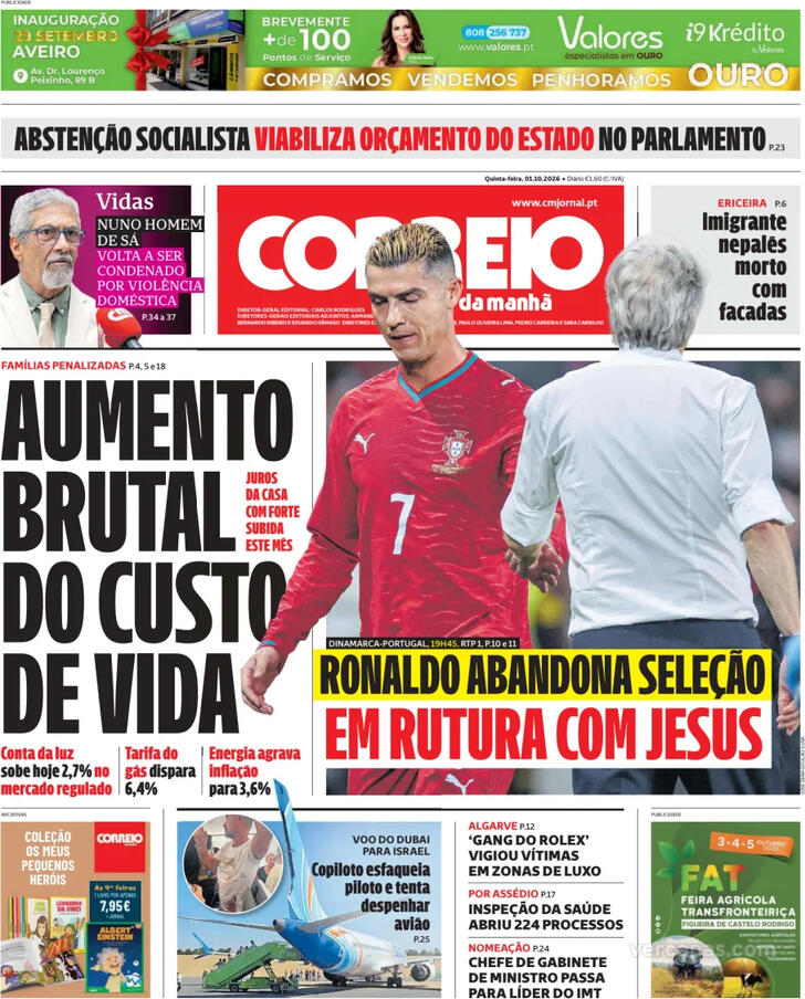 Capa do jornal Correio da Manhã