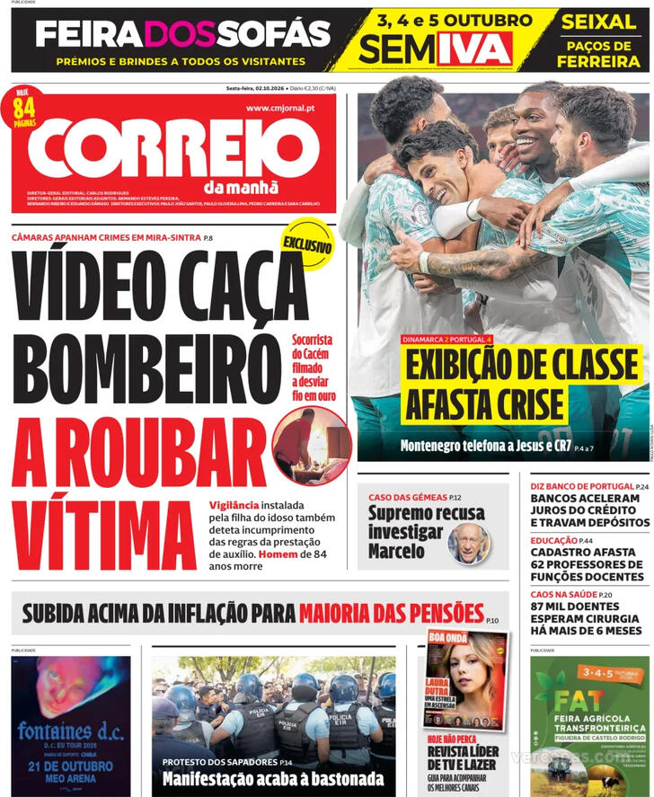 Capa do jornal Correio da Manhã