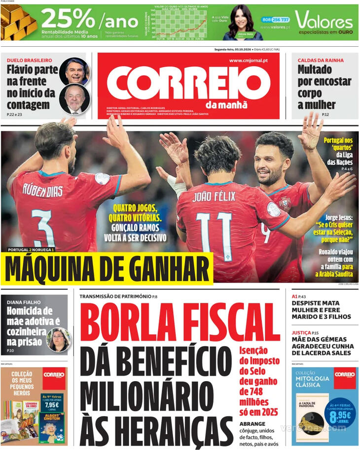 Capa Correio da Manh� - 2026-10-05