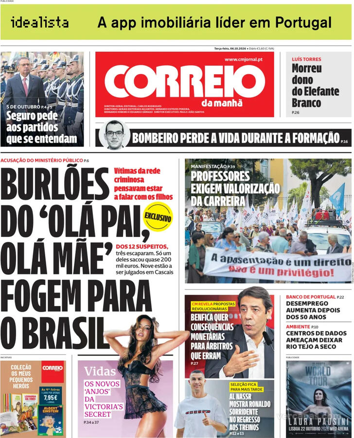 Capa do jornal Correio da Manhã