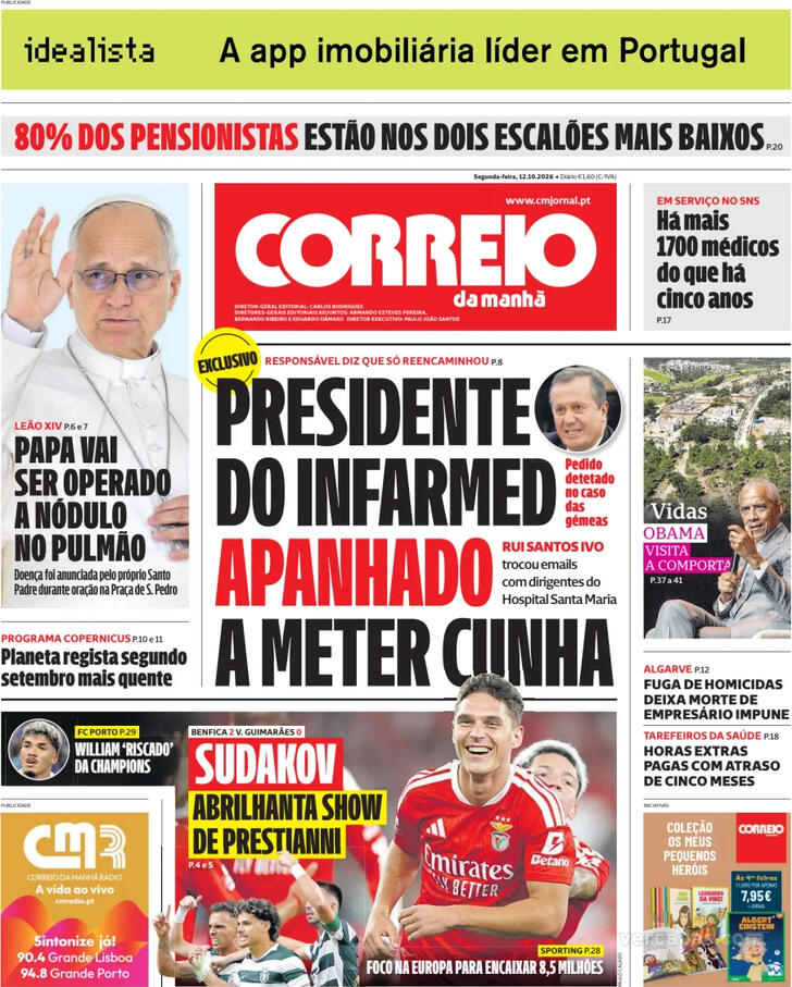 Capa do jornal Correio da Manhã