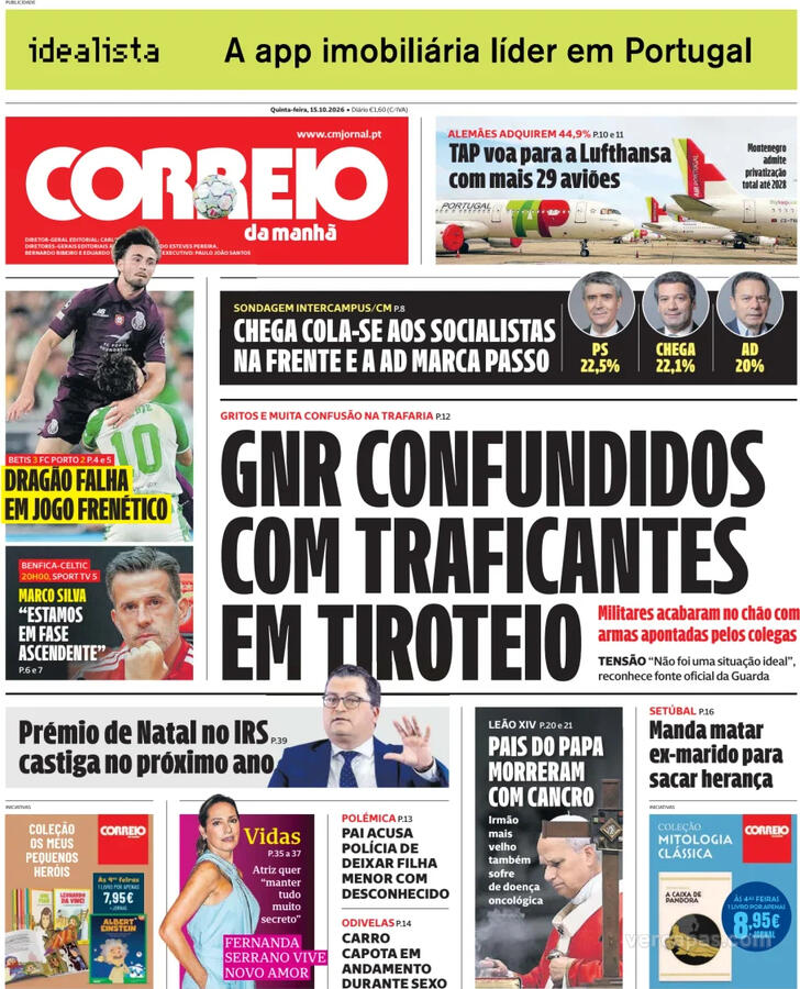 Capa do jornal Correio da Manhã