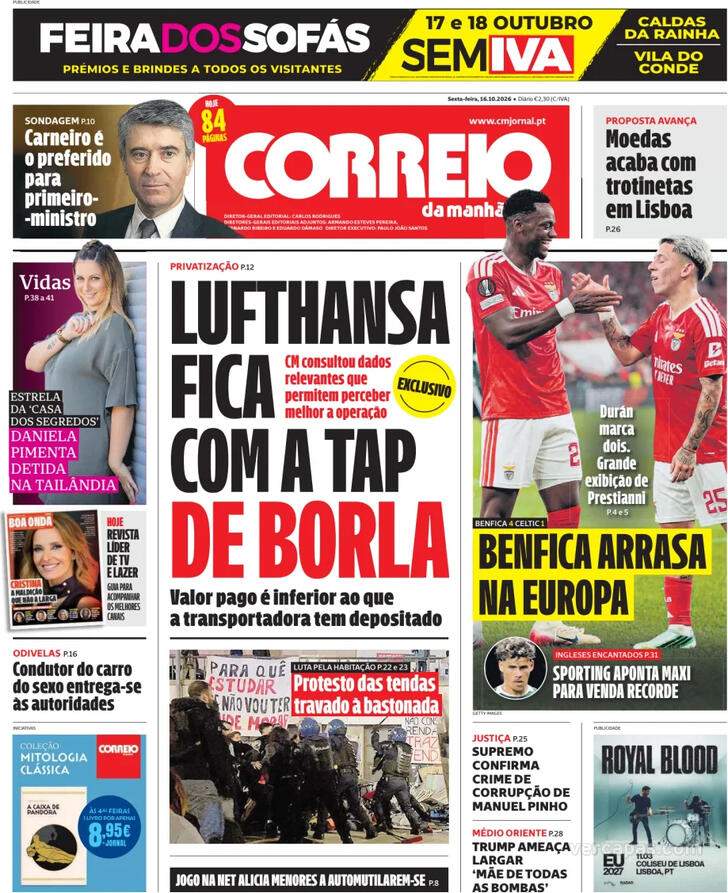 Capa do jornal Correio da Manhã