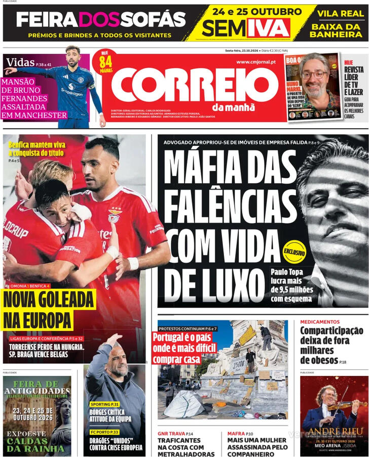 Capa Correio da Manh� - 2026-10-23