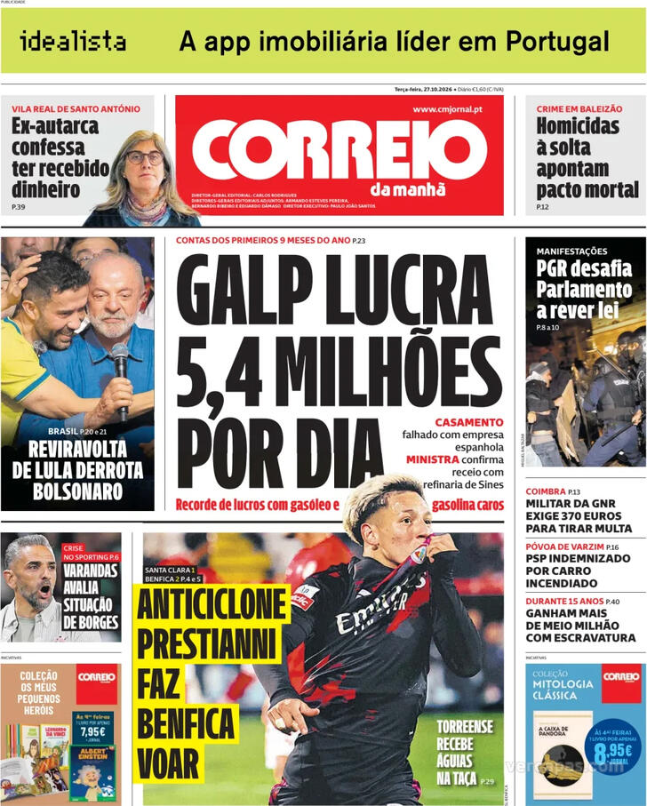 Capa do jornal Correio da Manhã