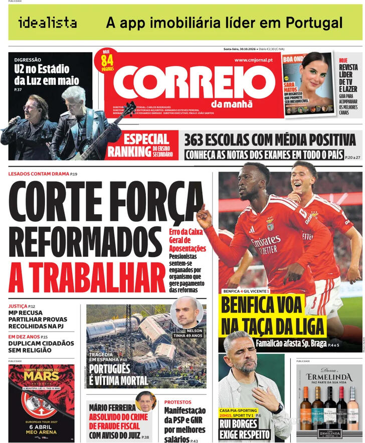 Capa do jornal Correio da Manhã