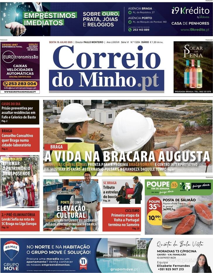 Capa Correio do Minho - 2025-07-18