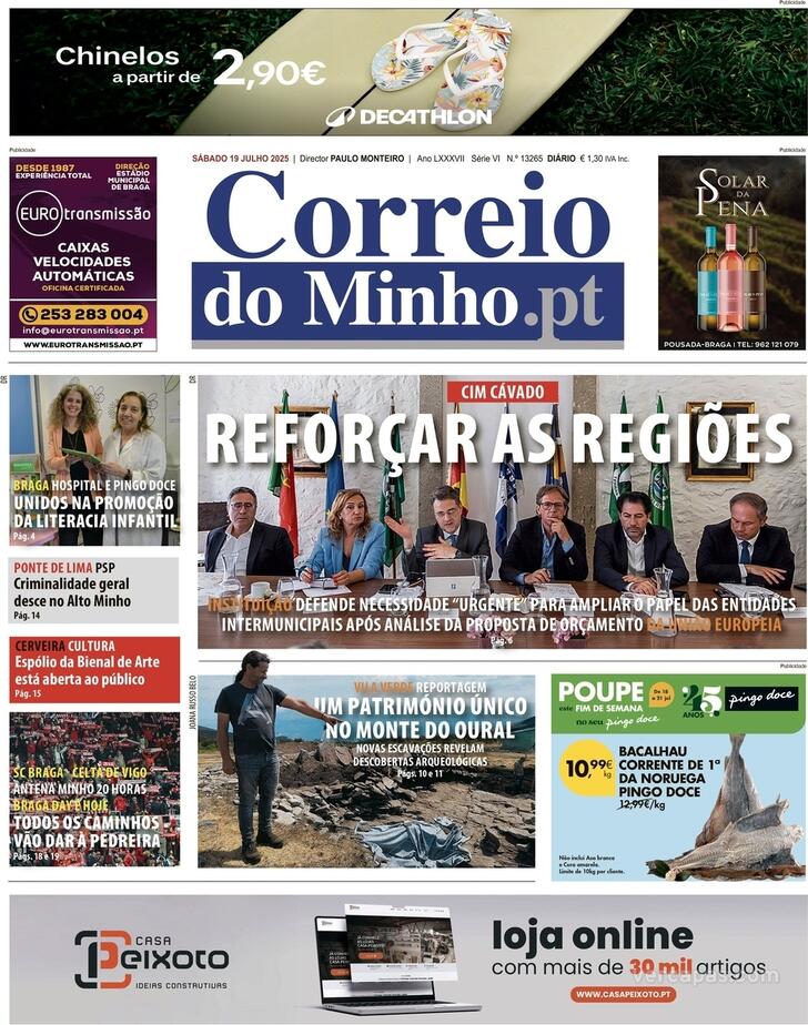 Capa Correio do Minho - 2025-07-19