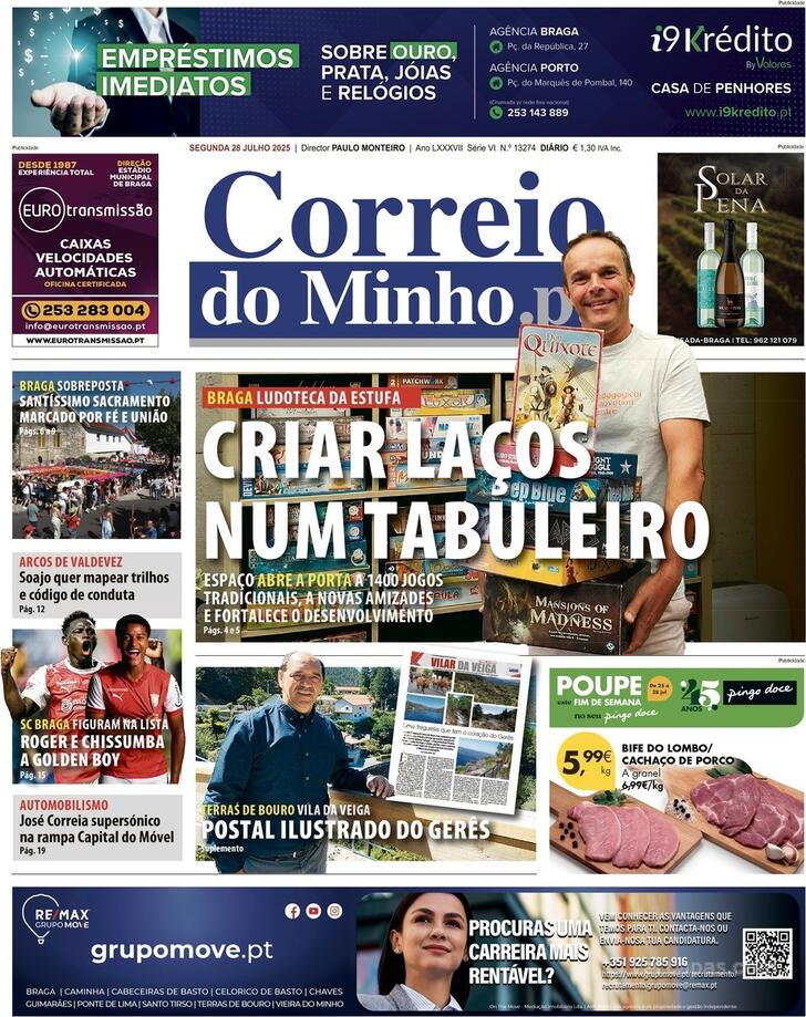 Capa Correio do Minho - 2025-07-28