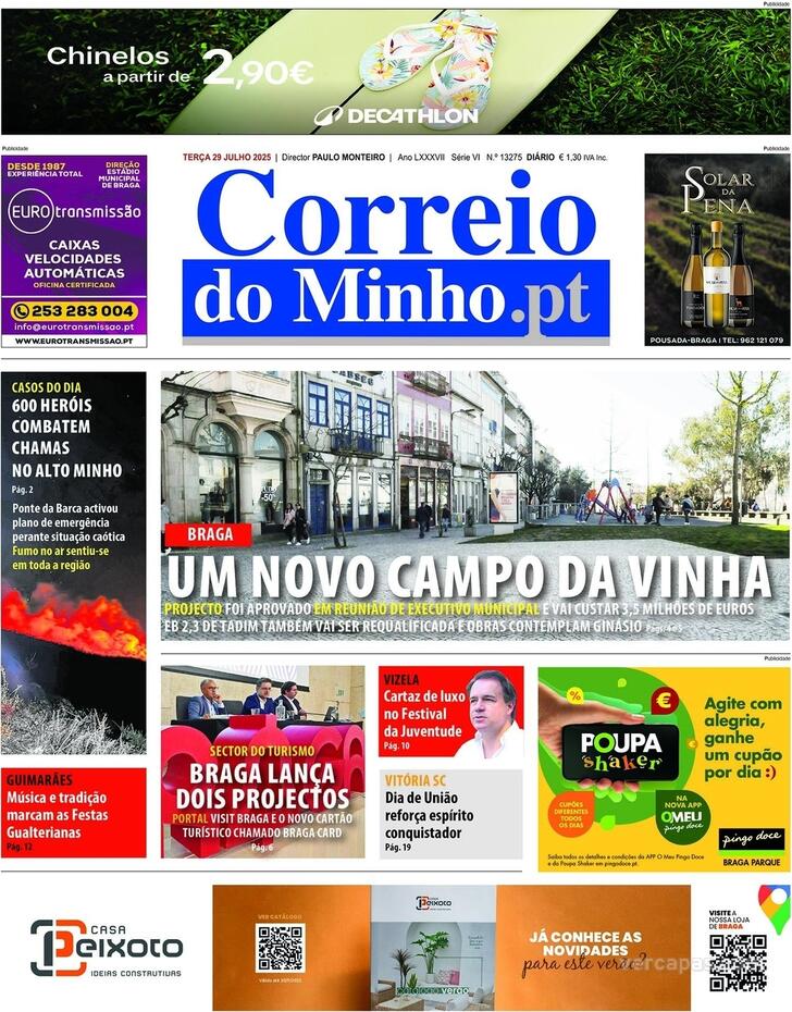 Capa Correio do Minho - 2025-07-29