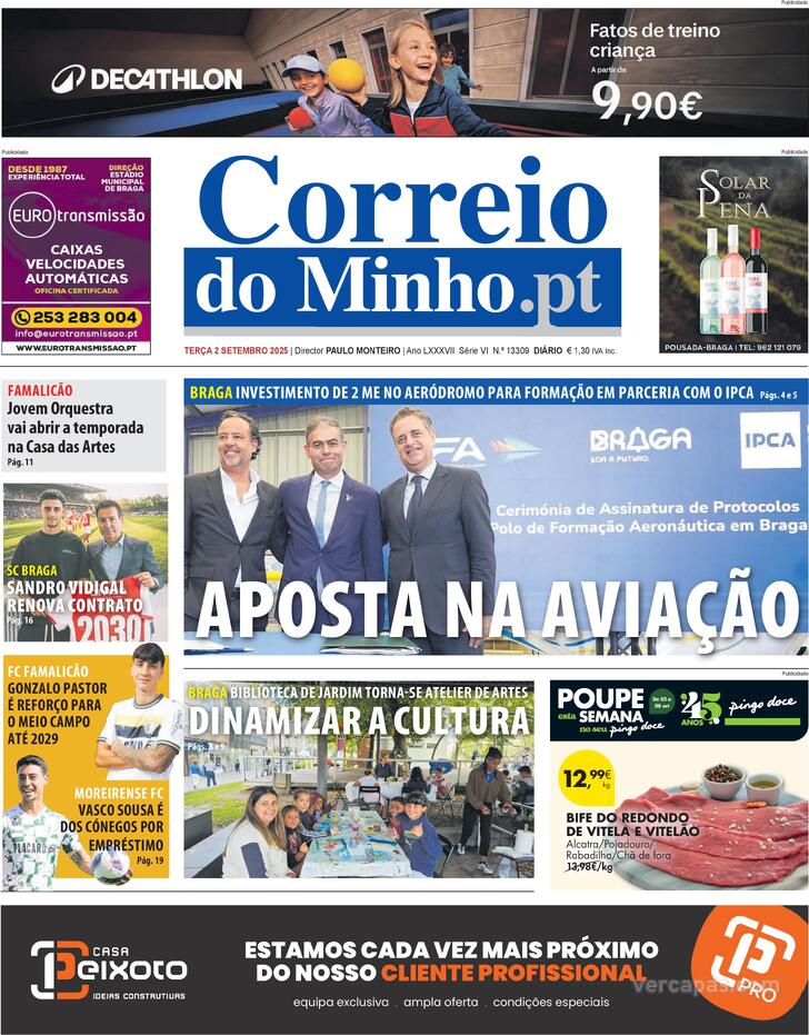 Capa Correio do Minho - 2025-09-02