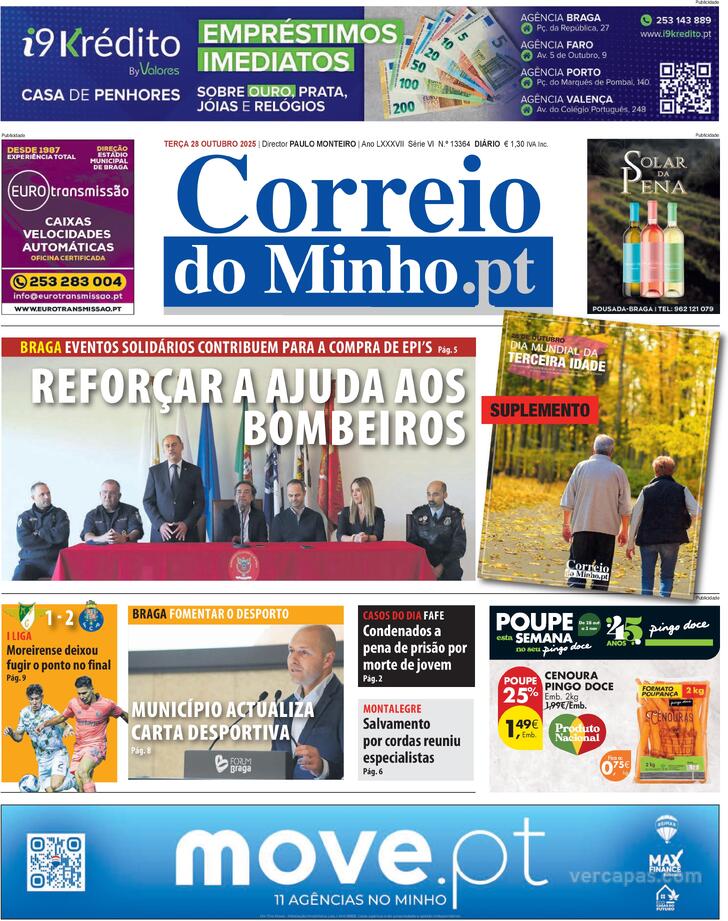 Capa Correio do Minho - 2025-10-28