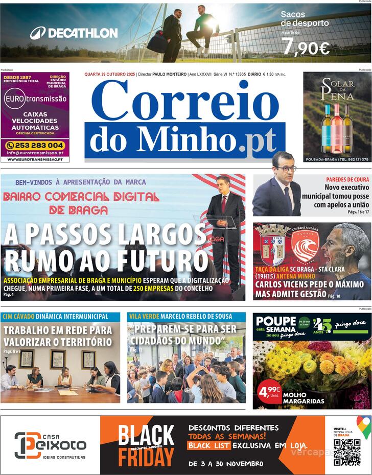 Capa Correio do Minho - 2025-10-29