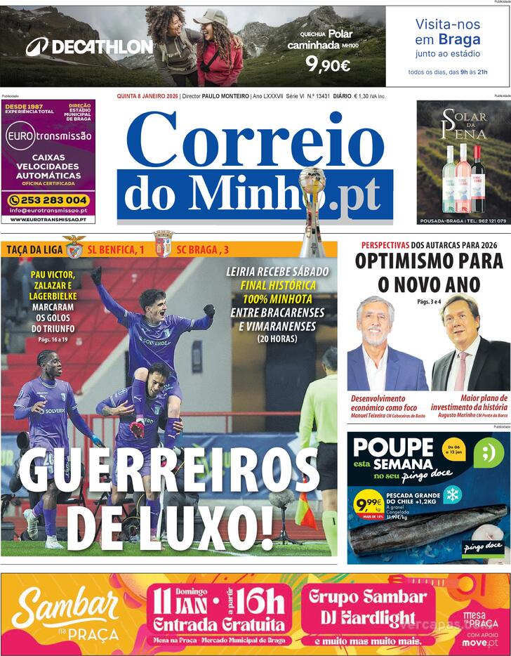 Capa Correio do Minho - 2026-01-08