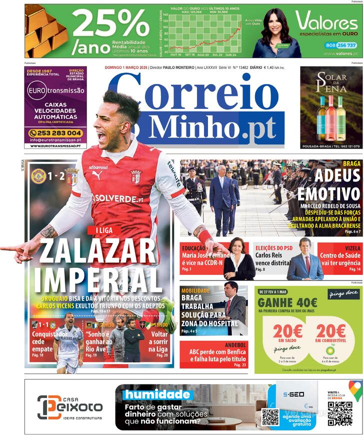 Capa Correio do Minho - 2026-03-01