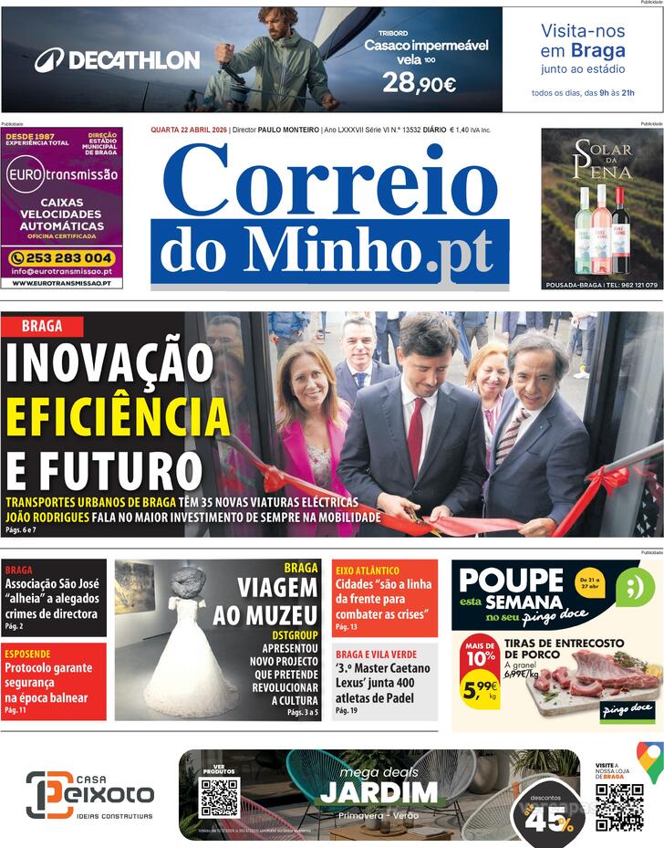 Capa Correio do Minho - 2026-04-22