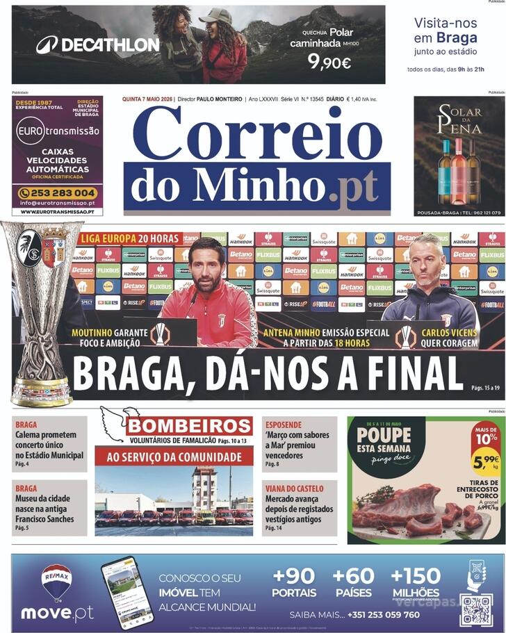 Capa Correio do Minho - 2026-05-07