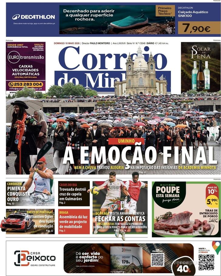 Capa Correio do Minho - 2026-05-10