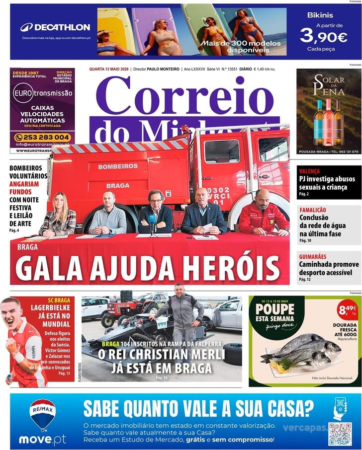 Capa Correio do Minho - 2026-05-13