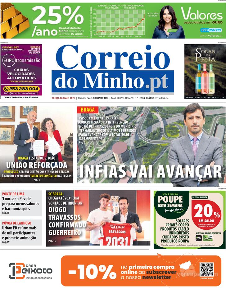 Capa Correio do Minho - 2026-05-26