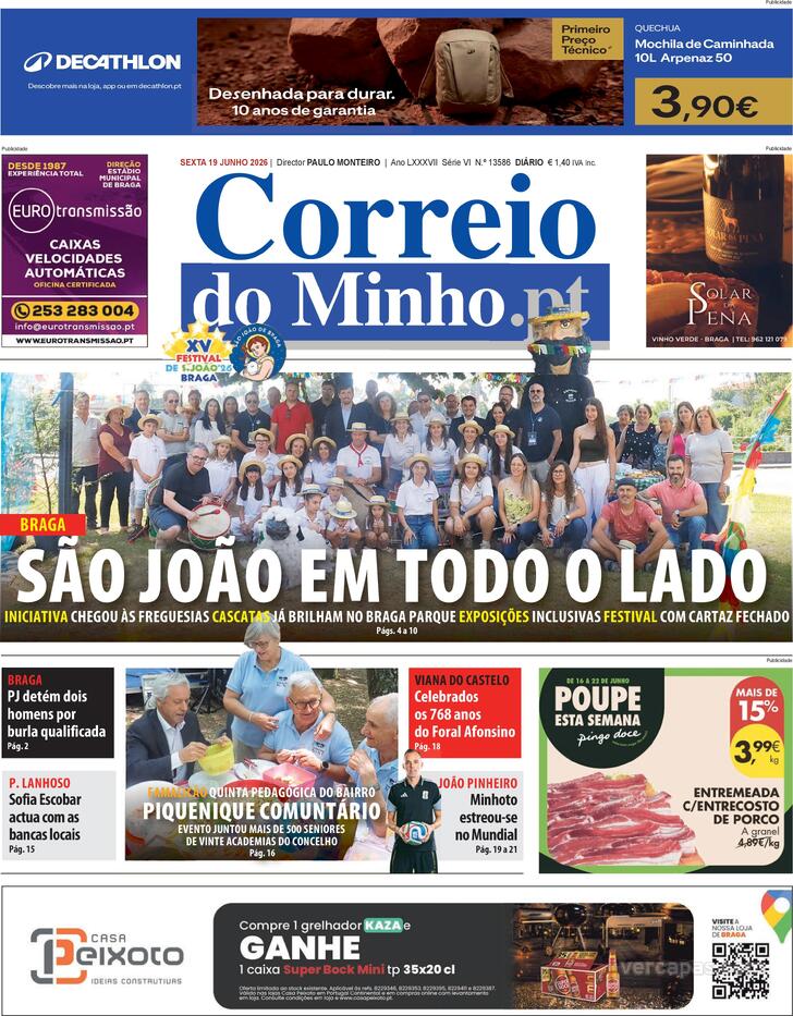 Capa Correio do Minho - 2026-06-19