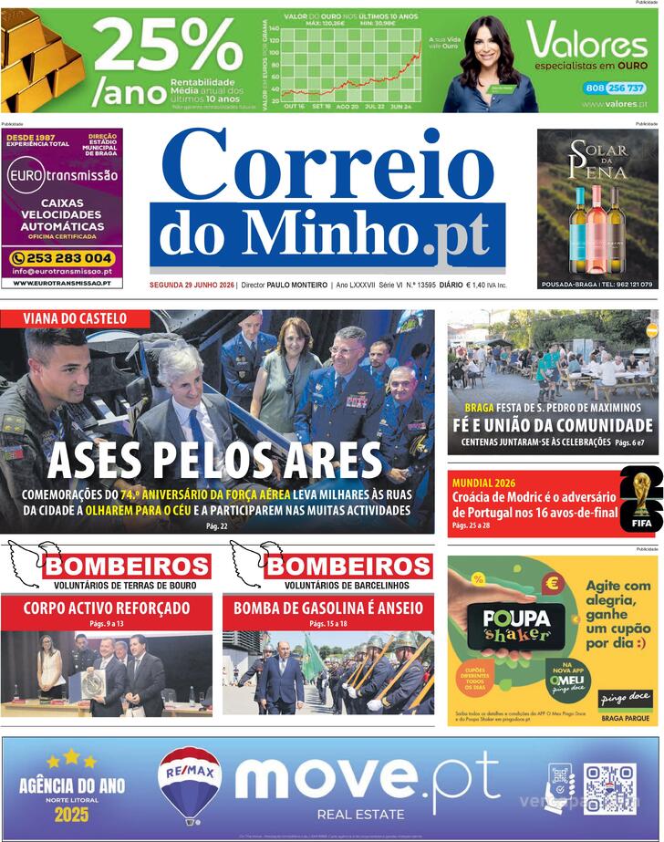 Capa Correio do Minho - 2026-06-29